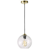 Zander Lighting Lagan Steel &amp; Glass Pendant Light
