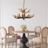 Zander Lighting Tucker Antler Polyresin 6 Light Pendant
