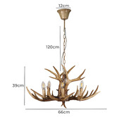 Zander Lighting Tucker Antler Polyresin 6 Light Pendant