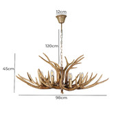 Zander Lighting Tucker Antler Polyresin 8 Light Pendant