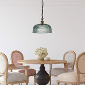 Zander Lighting Dimitri Dome Etched Glass Pendant Light