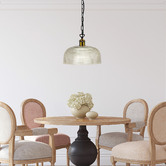 Zander Lighting Dimitri Dome Etched Glass Pendant Light