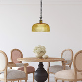 Zander Lighting Dimitri Dome Etched Glass Pendant Light