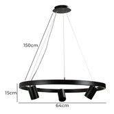 Zander Lighting Black Zori 3 Light Metal Pendant