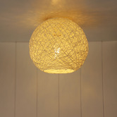 Zander Lighting White Narni Abaca Batten Fix Ceiling Light