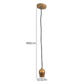 Zander Lighting Anagni Glass &amp; Wood Pendant Light