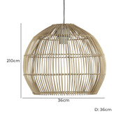 Zander Lighting Policoro Rattan Pendant Light