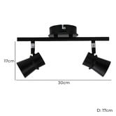 Zander Lighting Modena Metal Adjustable 2-Light Bar Spotlight