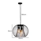 Zander Lighting Verity Black Steel Wire 3 light Pendant