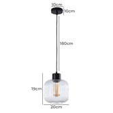 Zander Lighting Hyo Reeded Glass Drum Pendant