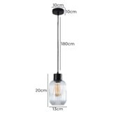 Zander Lighting Hyo Reeded Glass Capsule Pendant Light