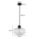 Zander Lighting Hyo Reeded Glass Capsule Pendant Light