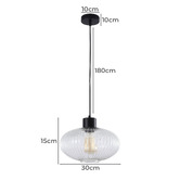 Zander Lighting Hyo Reeded Glass Drum Pendant