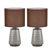 Zander Lighting 45cm Turkana Ceramic &amp; Cotton Table Lamps