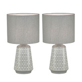 Zander Lighting 45cm Turkana Ceramic &amp; Cotton Table Lamps