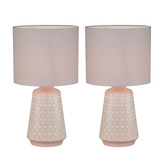 Zander Lighting 45cm Turkana Ceramic &amp; Cotton Table Lamps