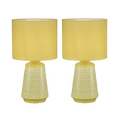 Zander Lighting 45cm Turkana Ceramic &amp; Cotton Table Lamps