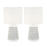 Zander Lighting 45cm Turkana Ceramic &amp; Cotton Table Lamps