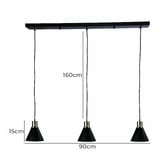 Zander Lighting Vega Steel 3 Light Pendant