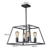 Zander Lighting Reuten Steel 4 Light Pendant