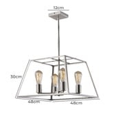 Zander Lighting Reuten Steel 4 Light Pendant