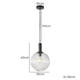 Zander Lighting Salween Steel &amp; reeded Glass Pendant Light