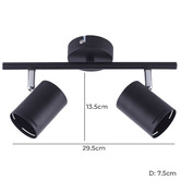 Zander Lighting Black Naples 2 Light Spotlight