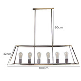 Zander Lighting Reuten Steel 6 Light Linear Pendant