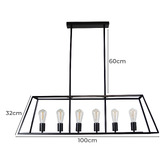 Zander Lighting Reuten Steel 6 Light Linear Pendant