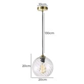 Zander Lighting Lagan Steel &amp; Glass Pendant Light