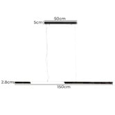 Zander Lighting Belmonte Metal Tri-Colour LED Linear Pendant Light
