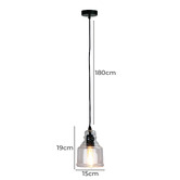 Zander Lighting Pritchard 19cm Glass Pendant