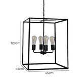 Zander Lighting Reuten Black Metal 4 Light Pendant