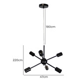 Zander Lighting Black Lugo 6 Light Metal Pendant