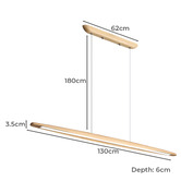 Zander Lighting Irvin Ash wood LED Linear Pendant Light