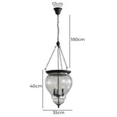 Zander Lighting Paxton Glass 3 Light Pendant