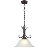 Zander Lighting Scicli Bronze 1 Light Glass Pendant