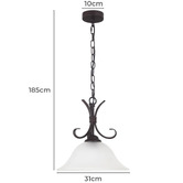 Zander Lighting Armerina 1 Light Glass Pendant