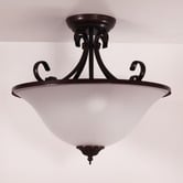 Zander Lighting Bennet Bronze Steel 3-Light Ceiling Light