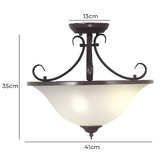 Zander Lighting Bennet Bronze Steel 3-Light Ceiling Light