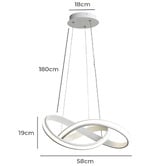 Zander Lighting Ruth Abstract Aluminium LED Pendant Light