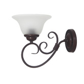 Zander Lighting Bennett Steel &amp; Frosted Glass Wallchiere Light