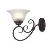 Zander Lighting Bennett Steel &amp; Frosted Glass Wallchiere Light