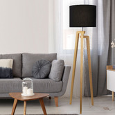 Zander Lighting Alba Wooden Tripod Floor Lamp