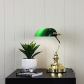 Zander Lighting Diem Steel Touch Bankers Desk Lamp