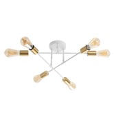 Zander Lighting Ridge Steel 6 Lamp Semi Flush Ceiling Light