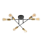 Zander Lighting Ridge Steel 6 Lamp Semi Flush Ceiling Light