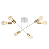 Zander Lighting Ridge Steel 6 Lamp Semi Flush Ceiling Light