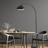 Zander Lighting Naomi Steel &amp; Marble Floor Lamp