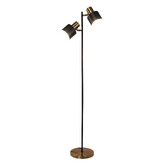 Zander Lighting Cosenza Black Metal 2 Light Floor Lamp